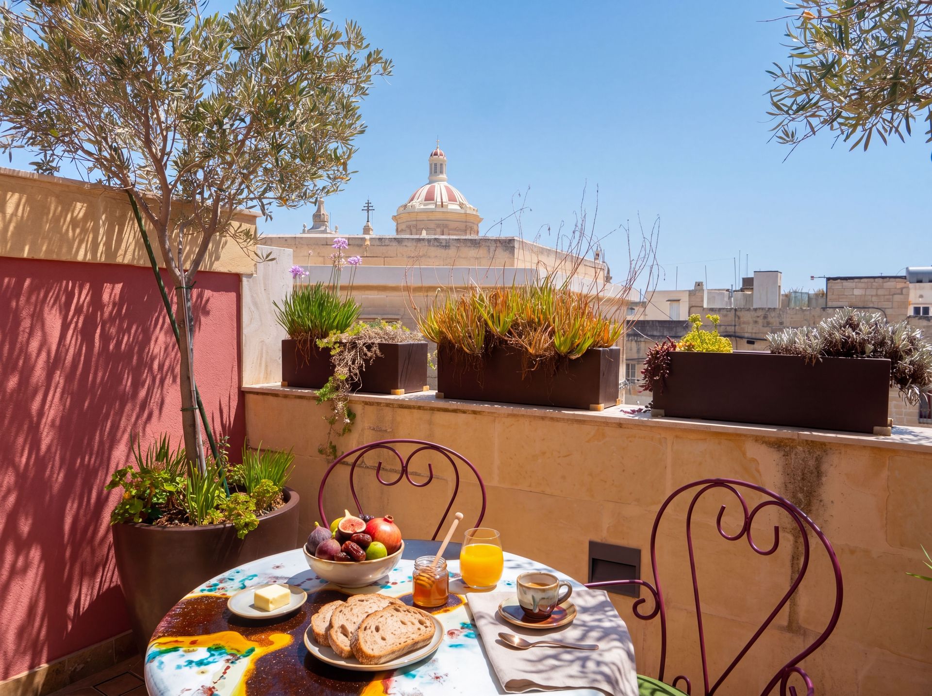 Private terrace at the Mdina Heritage Boutique Hotel, Rabat