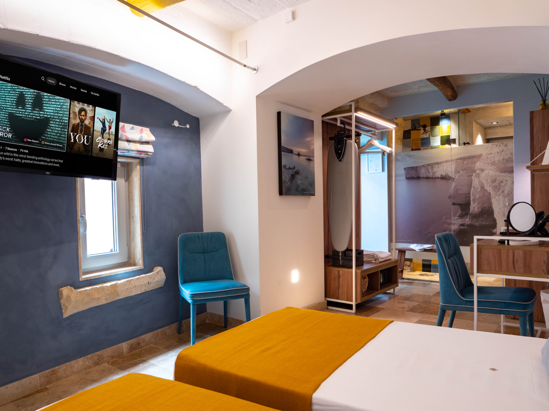 Guest room at the Mdina Heritage Boutique Hotel, Rabat, Malta